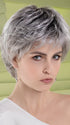 RICA by Ellen Wille in ASH-GREY-SHADED 56.60.58 | Pure Silver White with 10% Medium Brown and Silver White with 5% Light Brown blend with a Dark Root