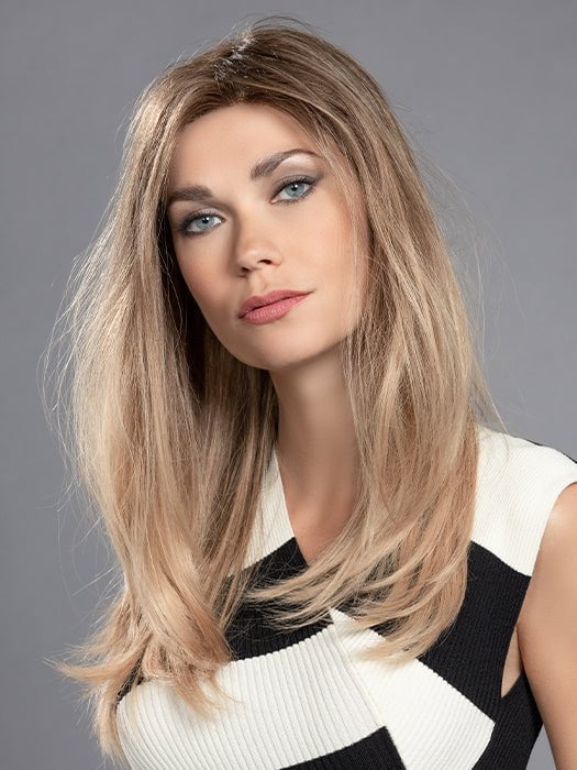 COLLECT by Ellen Wille in color Light Bernstein Tipped | Lightest Brown, Light Golden Blonde, and Light Strawberry Blonde Blend with Lighter Tipped Ends