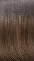 7GR | Medium Dark Brown Roots fade into a Chocolate Brown Base with Caramel Highlights