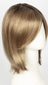 LIGHT BERNSTEIN ROOTED | Light Auburn, Light Honey Blonde, and Light Reddish Brown Blend and Dark Roots