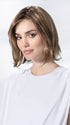 Model is wearing ICONE SMALL DELUXE by ELLEN WILLE in DARK SAND ROOTED | Lightest Brown and Light Strawberry Blonde and Light Neutral Blonde Blend with Shaded Roots