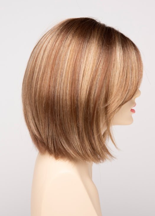 GOLDEN NUTMEG | Medium Brown roots with overall Warm Cinnamon base and Golden Blonde highlights