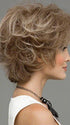 Dark Blonde Wavy Human Hair Blend Wig in Color ALMOND BREEZE