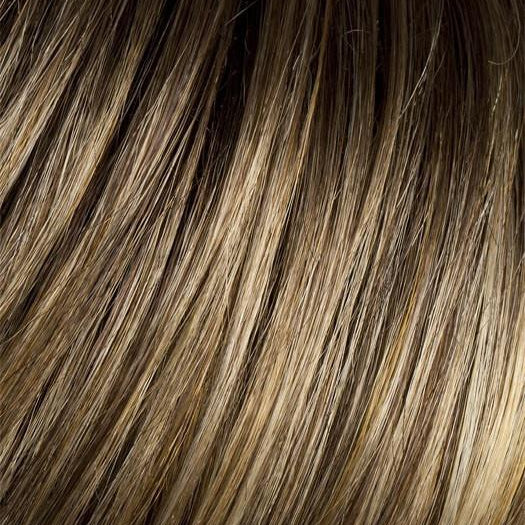 Bernstein-Rooted | Light Brown Base with Subtle Light Honey Blonde and Light Butterscotch Blonde Highlights and Dark Roots