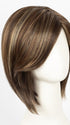 ALMOND ROCKA R | Rooted Dark Golden Brown base color with Strawberry Blonde and Bright Cooper evenly blended highlights