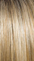 CREAMY-TOFFEE-R | Light Platinum Blonde and Light Honey Blonde evenly blended with Dark Roots