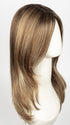 TOBACCO ROOTED | Medium Brown base with Light Golden Blonde highlights and Light Auburn lowlights and Dark Roots
