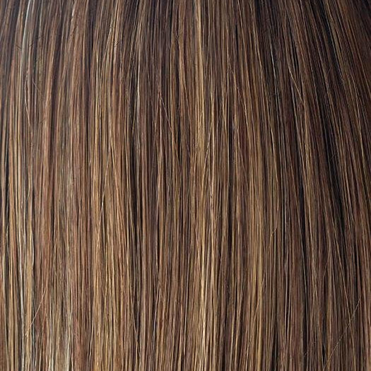 ALMOND SPICE | Rooted Dark Brown with Medium Brown Base with Honey and Platinum Blonde Highlights