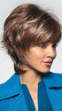 MILLIE by Noriko in MAPLE-SUGAR-R | Light-Medium Brown Base with Warm Medium Blonde Highlights and Dark Brown Roots