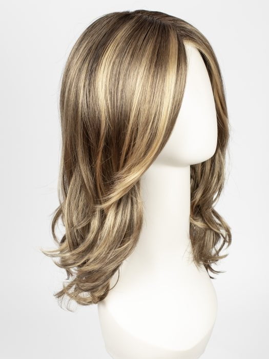 24BT18S8 SHADED MOCHA | Medium Natural Ash Blonde & Light Natural Gold Blonde Blend, Shaded with Medium Brown
