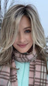 Steph B. @wigswithsteph wearing MIRANDA by JON RENAU in color 22F16S8 VENICE BLONDE | Light Ash Blonde and Light Natural Blonde Blend Shaded with Medium Brown