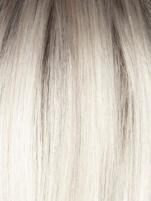 MILKY-OPAL-R | A Blend of Creamy Blonde and White Blonde Rooted with Warm Brown
