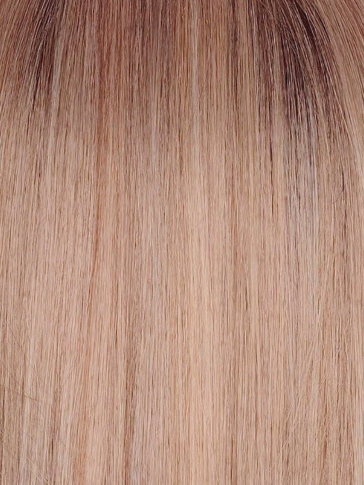 MUSHROOM MELANGE | A modern Mushroom Blonde with a Mid-Brown Root, featuring tones of Cream, Pale Chocolate, and Soft Steel Blonde