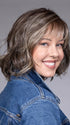 Model is wearing BUDAPEST by BELLETRESS in color BUTTERED-TOAST-R | A mix of Blonde and Brown tones
