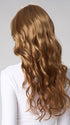 Model is wearing BRIANNA HAND TIED by ENVY in color GOLDEN NUTMEG | Medium Brown roots with overall Warm Cinnamon base and Golden Blonde Highlights
