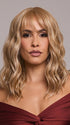 Model is wearing FRANKY by RENE OF PARIS in color GOLDEN LATTE BLOND | Non‑rooted shade featuring a Warm Golden Blonde base enriched with a balanced mix of Cream, White, and Golden Blonde highlights