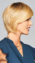 Model is wearing ENLIGHTEN by GABOR in color SS-MEDIUM-BLONDE | Medium Blonde with Warm Highlights & Dark Brown Roots