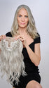 16" AU NATUREL WAVES TOPPER by HAIRDO in color R56/60 SILVER MIST | Lightest Gray with 20% Medium Brown Evenly Blended with Pure White