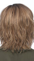 HOLLIS by ESTETICA in color RH12/26RT4 | Light Brown with Chunky Golden Blonde Highlights & Dark Brown Roots
