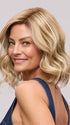 Model is wearing LACY LITE by JON RENAU in color 12FS12 MALIBU BLONDE | Light Gold Brown, Light Natural Gold Blonde, Pale Natural Gold-Blonde Blend, Shaded with Light Gold Brown