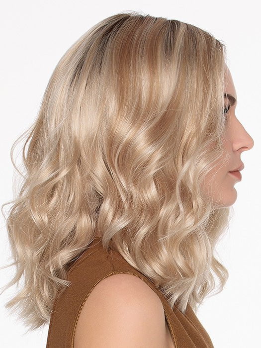 MOLLY in SILKY BEIGE | Light Platinum Blonde with Dark Brown Roots