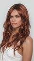 Model is wearing PHILLIPA by RENE OF PARIS in color CAFE ROUGE R | A dimensional auburn copper blend with rich reddish-brown roots melting into warm copper highlights