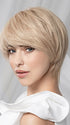 Model is wearing AWARD SMALL DELUXE by ELLEN WILLE in color PEARL BLONDE MIX 101.16.14 | Pearl Platinum with Medium Blonde and Medium Ash Blonde Blend