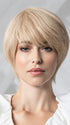 Model is wearing AWARD SMALL DELUXE by ELLEN WILLE in color PEARL BLONDE MIX 101.16.14 | Pearl Platinum with Medium Blonde and Medium Ash Blonde Blend