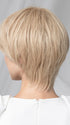 Model is wearing AWARD SMALL DELUXE by ELLEN WILLE in color PEARL BLONDE MIX 101.16.14 | Pearl Platinum with Medium Blonde and Medium Ash Blonde Blend