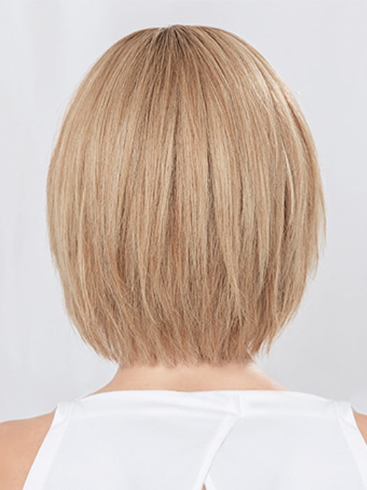 Model is wearing JADORE DELUXE by ELLEN WILLE in color LIGHT CHAMPAGNE ROOTED | Lightest Pale Blonde and Lightest Golden Blonde with Winter White Blend and Shaded Roots