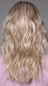 Model is wearing MARIE in BUTTERBEER R | Dark Brown Base and Root that transitions smoothly into a buttery blonde, infused with creamy honey and toffee tones