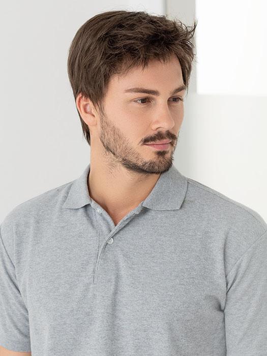 This synthetic style features a lace front, monofilament crown, and wefted sides and back