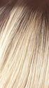 CHAMPAGNE-R | Light Beige Blonde, Medium Honey Blonde, and Platinum Blonde Blend with Dark Roots