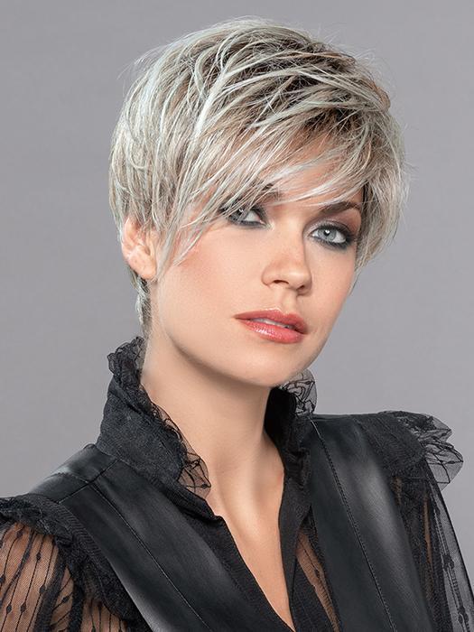 Link Wig by Ellen Wille is a tousled pixie with long side swept fringe