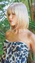  A trendsetting, collar-length bob with a tapered fringe