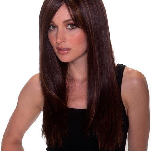 STRAIGHT PRESS 23 by BELLETRESS in COLA WITH CHERRY | Medium Dark Brown/Medium and Dark Auburn Highlights and Dark Brown Roots PPC MAIN IMAGE FB MAIN IMAGE