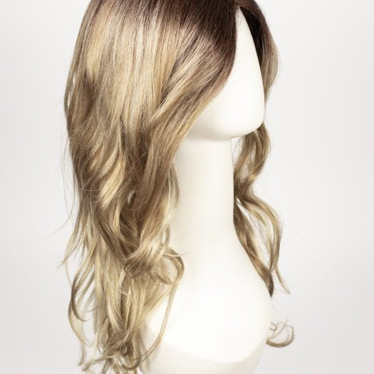 CREAMY-TOFFEE-LR | Longer rooted dark with light platinum blonde and light honey blonde