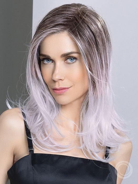 SAVELLI in color WHITE LAVENDER TIPPED | Icy platinum with Lavender Undertones Intensifying Towards the Tips with Shaded Roots