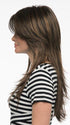 Wear the bang off to the side or have it trimmed by your stylist | Color: Chocolate Caramel