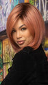 This short heat-friendly synthetic wig has a light density