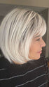 Donna @style.me.ageless wearing SING by ELLEN WILLE in color PLATINUM BLONDE ROOTED 61.101.1001 | Pure White, Pearl Platinum, and Winter White with Shaded Roots