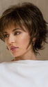 Sky Large is a short, face flattering bob with feathered layers and wispy ends.
