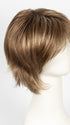 MAPLE-SUGAR-R | Light-Medium Brown Base with Warm Medium Blonde Highlights and Dark Brown Roots