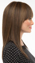TARYN by Envy | Human Hair/ Synthetic Blend Wig with a Monofilament Top (shown in Medium Brown)