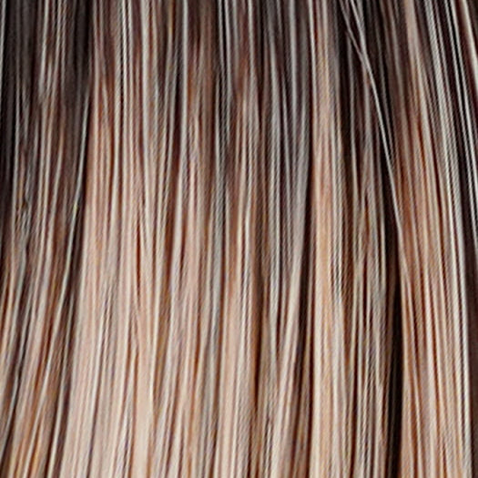 10/27/88/R6 ALMOND CREAM | Dark roots transition into a beautiful blend of light brown, pale auburn, and platinum tones.