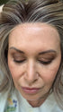 Emily H. @she_sheds_more wearing VICTORIA by BELLE TRESS in color BROWN-SUGAR-COOKIE-R | The Roots are a Rich Brown Tone that seamlessly transitions into a Warm Golden Brown