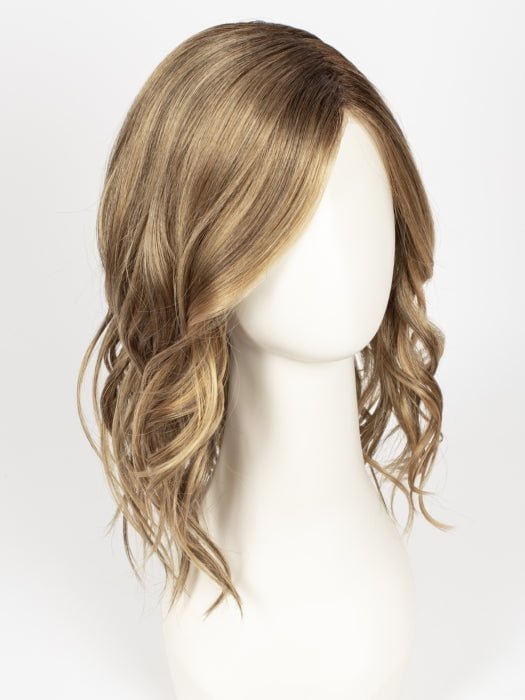 24BT18S8 SHADED MOCHA | Medium Natural Ash Blonde & Light Natural Gold Blonde Blend, Shaded with Medium Brown