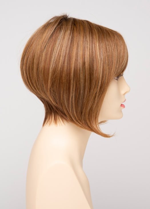 GOLDEN NUTMEG | Medium Brown roots with overall Warm Cinnamon base and Golden Blonde highlights