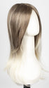 S18-60/102RO SOLSTICE | Dark Natural Ash Blonde roots to midlength, pure white with Pale Platinum Blonde midlength to ends