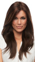 Layered and natural looking hairstyle with softly feathered ends. If you’re looking for a wig with a lot of length